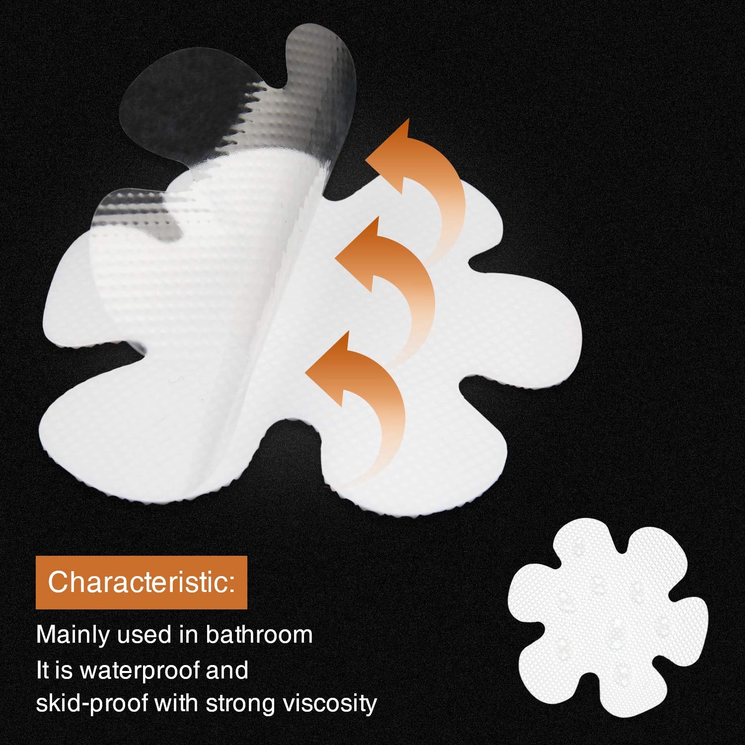 Secopad Non-Slip Bathtub Stickers Safety Bathroom Tubs Showers Treads Adhesive Decals Scraper (White Snowflake)